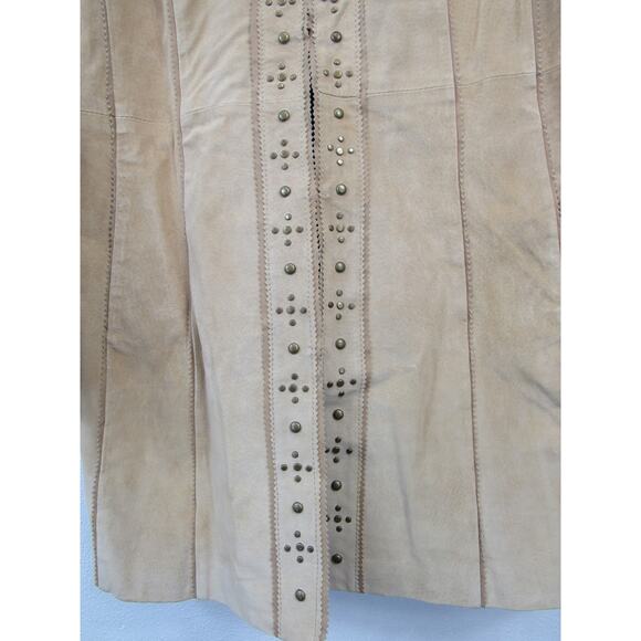 Vintage Pamela McCoy 3/4 Length 100% Suede Studded Western Style Jacket Large - Picture 5 of 9